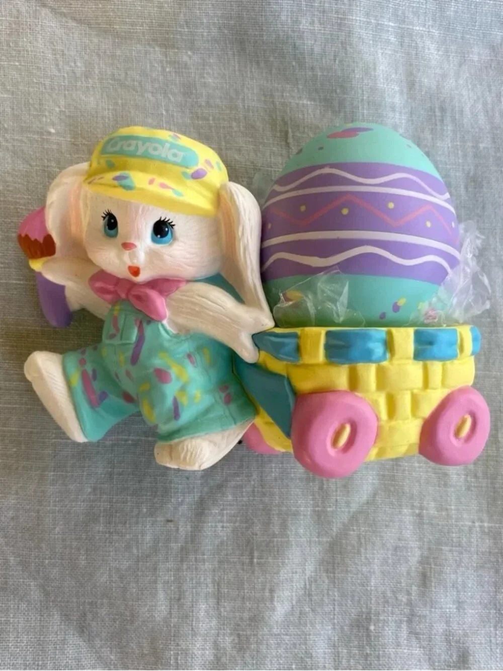 Lot of 7 vintage 90s Hallmark Easter rabbit bunny eggs decor wind up toys